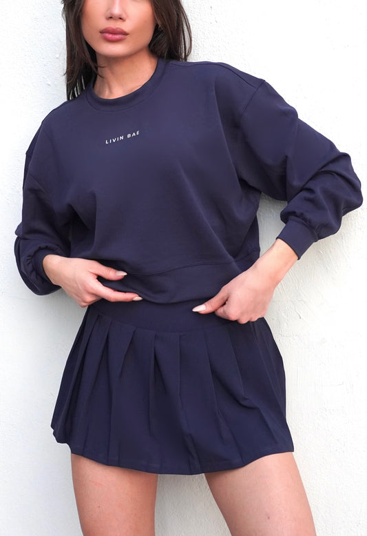 Navy athleisure pullover