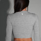Gray performance long sleeve top