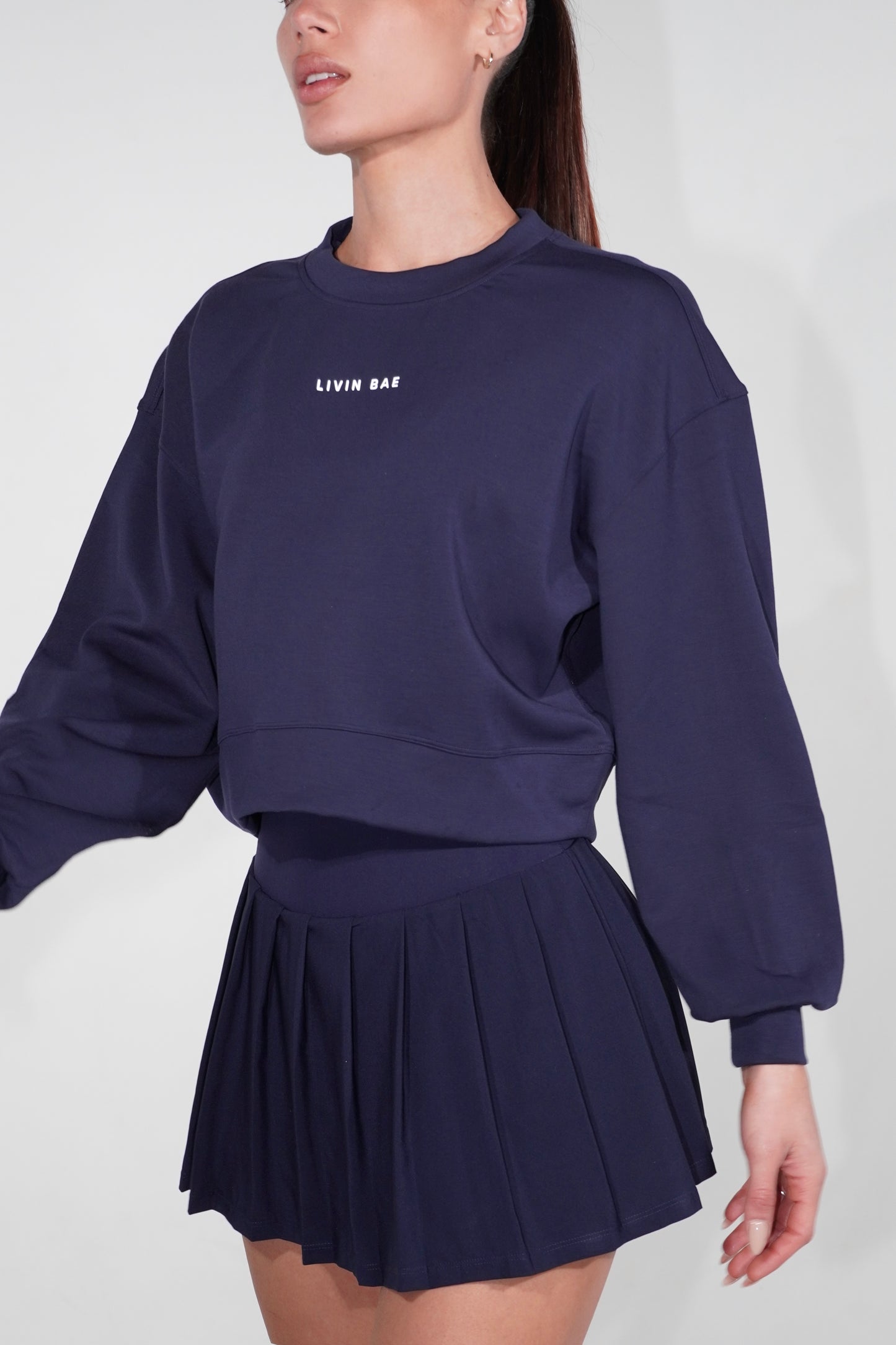 Navy athleisure pullover