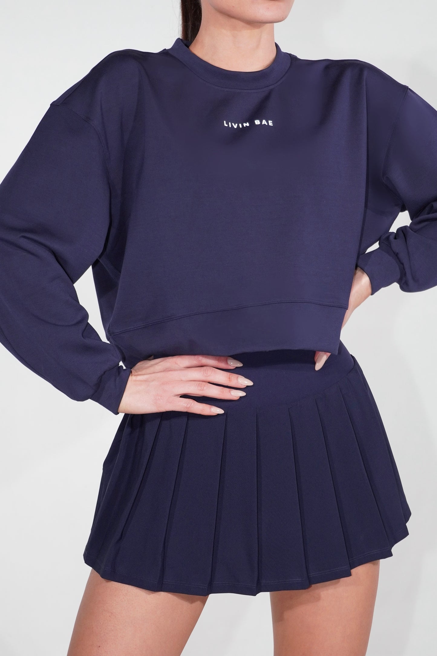 Navy athleisure pullover