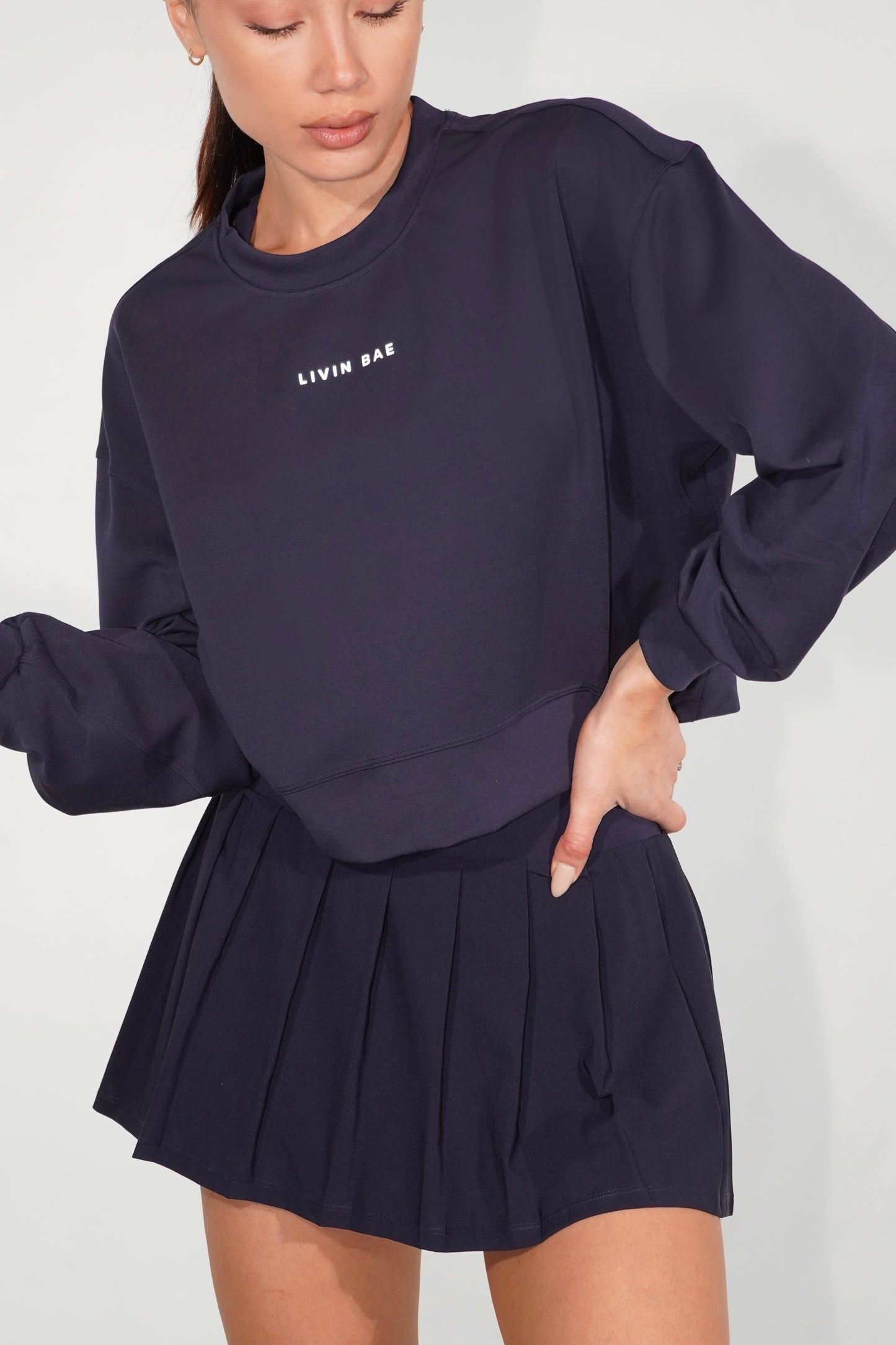 Navy athleisure pullover