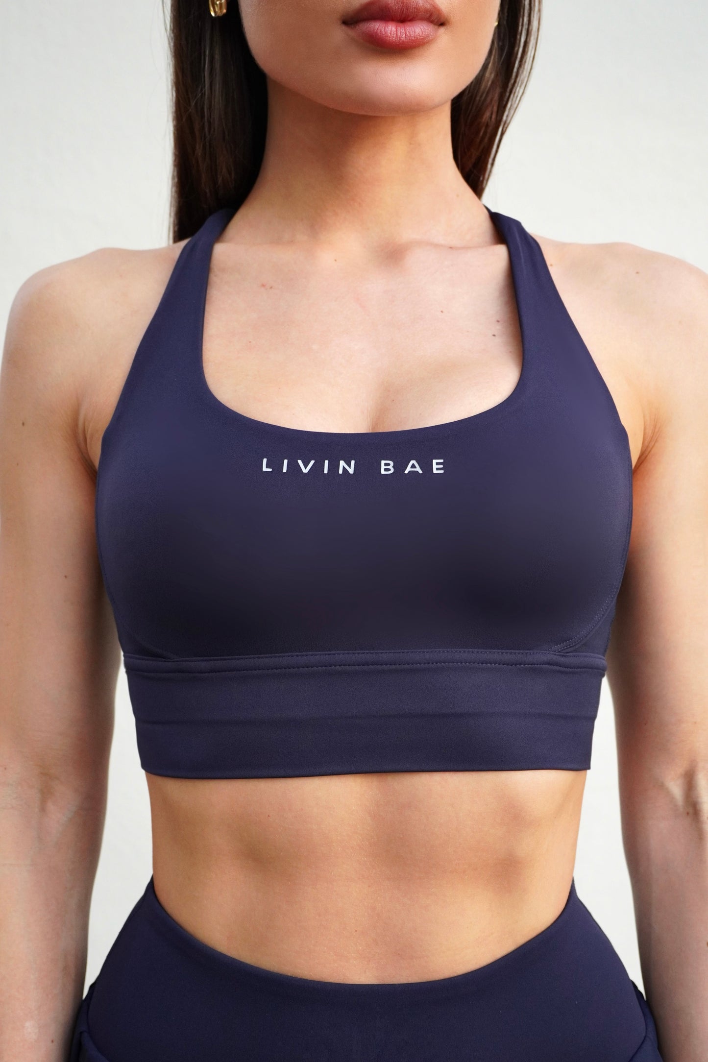 Navy skyline sport bra