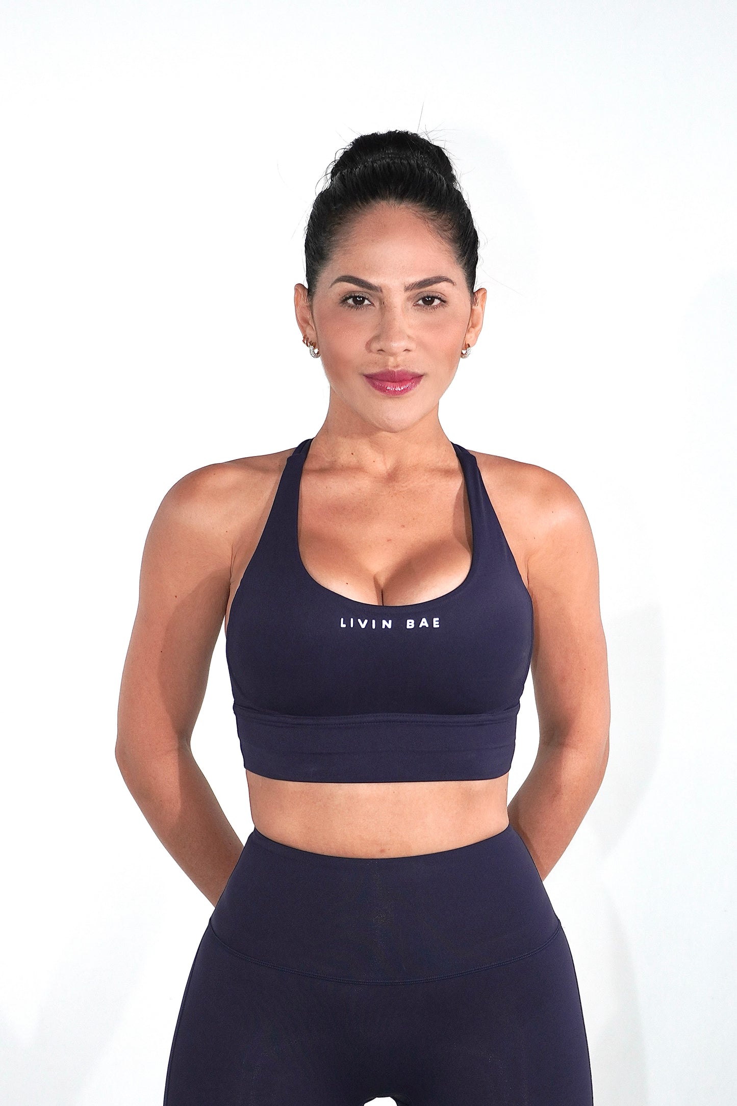 Navy skyline sport bra