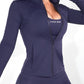Zip yoga jacket with pocket gym running