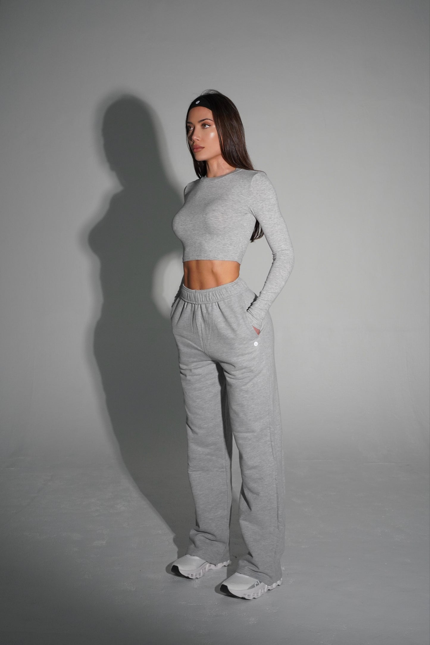 Gray performance pants